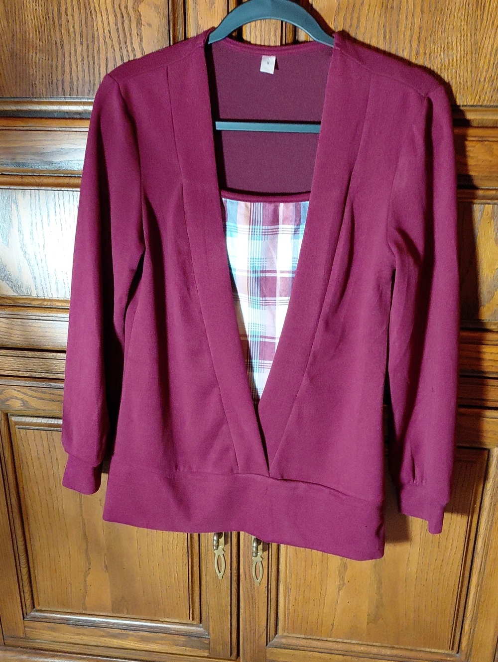 Women’s Open Front Maroon Cardigan Jacket
